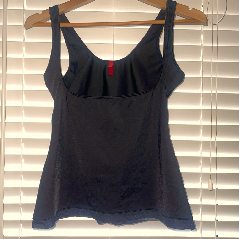 SPANX STRAPPY GO LUCKY XL BLACK EC SCOOP BUST OPEN CAMI SHAPEWEAR